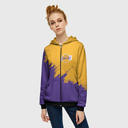 Толстовка на молнии женская LA LAKERS, цвет: 3D-черный — фото 2