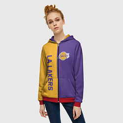 Толстовка на молнии женская LA LAKERS, цвет: 3D-красный — фото 2