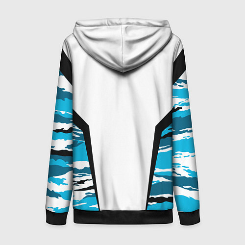 Женская толстовка на молнии ВМФ России камуфляж / 3D-Черный – фото 2