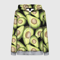 Толстовка на молнии женская Avocado background, цвет: 3D-меланж