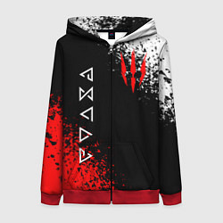 Толстовка на молнии женская THE WITCHER, цвет: 3D-красный