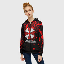Толстовка на молнии женская UMBRELLA CORP, цвет: 3D-черный — фото 2