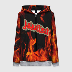 Толстовка на молнии женская JUDAS PRIEST, цвет: 3D-меланж