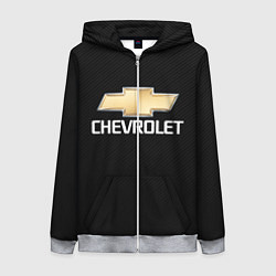 Толстовка на молнии женская CHEVROLET, цвет: 3D-меланж