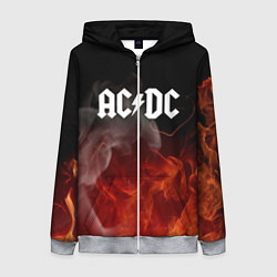 Толстовка на молнии женская AC DC, цвет: 3D-меланж