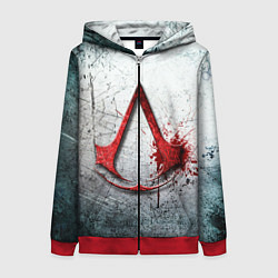 Толстовка на молнии женская Assassins Creed, цвет: 3D-красный
