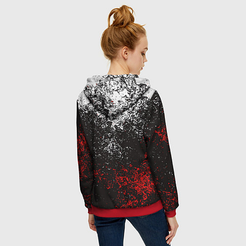Женская толстовка на молнии ROBLOX / 3D-Красный – фото 4