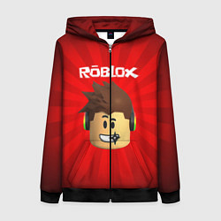 Толстовка на молнии женская ROBLOX, цвет: 3D-черный