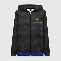 Толстовка на молнии женская PORSCHE, цвет: 3D-синий