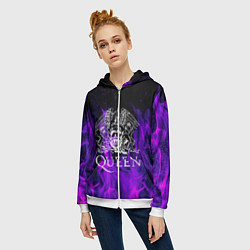 Толстовка на молнии женская QUEEN, цвет: 3D-белый — фото 2