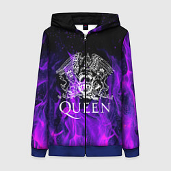 Толстовка на молнии женская QUEEN, цвет: 3D-синий
