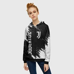 Толстовка на молнии женская JUVENTUS, цвет: 3D-черный — фото 2