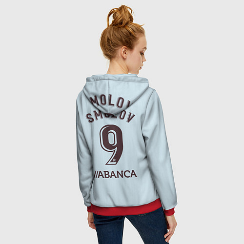 Женская толстовка на молнии Смолов Сельта Домашняя 2020 / 3D-Красный – фото 4