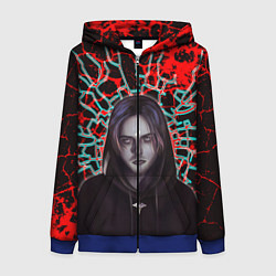 Толстовка на молнии женская Pyrokinesis, цвет: 3D-синий