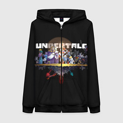 Толстовка на молнии женская Undertale, цвет: 3D-черный