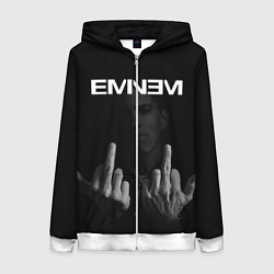 Толстовка на молнии женская EMINEM, цвет: 3D-белый