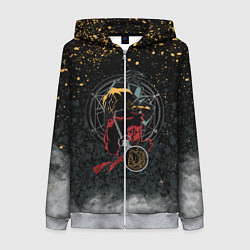 Толстовка на молнии женская Стальной алхимик, цвет: 3D-меланж