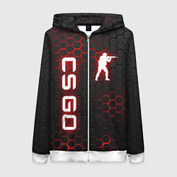 Толстовка на молнии женская CS GO, цвет: 3D-белый