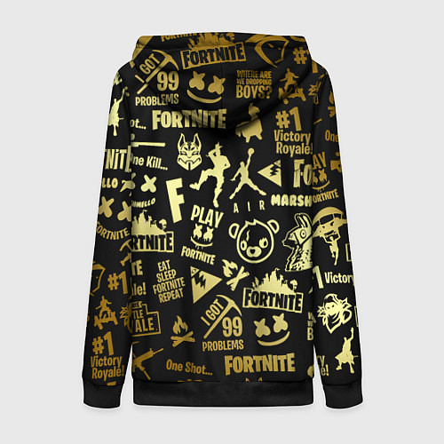 Женская толстовка на молнии FORTNITE / 3D-Черный – фото 2
