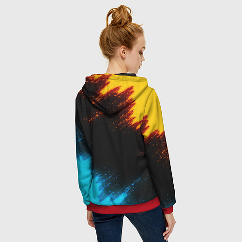 Женская толстовка на молнии PORTAL / 3D-Красный – фото 4