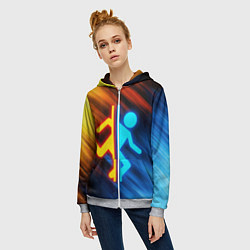 Толстовка на молнии женская PORTAL, цвет: 3D-меланж — фото 2