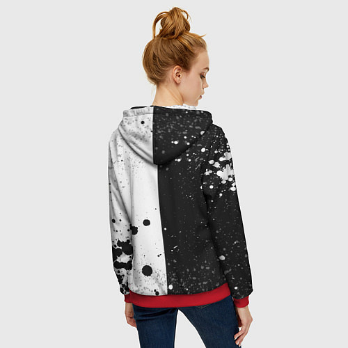 Женская толстовка на молнии LINKIN PARK / 3D-Красный – фото 4