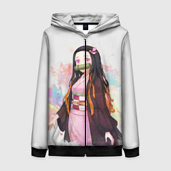 Толстовка на молнии женская KIMETSU NO YAIBA, цвет: 3D-черный