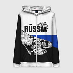 Толстовка на молнии женская Russia, цвет: 3D-белый