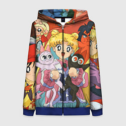 Толстовка на молнии женская СЕЙЛОР МУН, цвет: 3D-синий