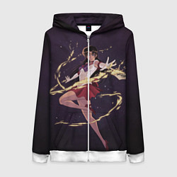 Толстовка на молнии женская SAILOR MARS, цвет: 3D-белый