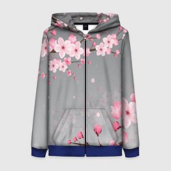 Толстовка на молнии женская САКУРА, цвет: 3D-синий