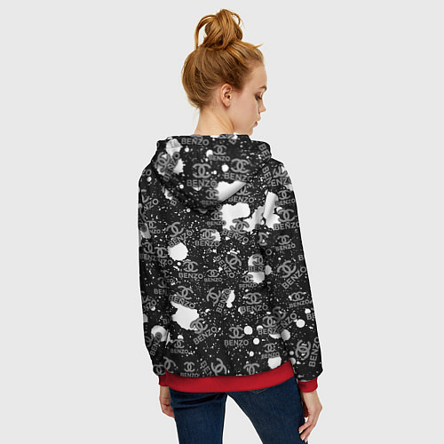 Женская толстовка на молнии Benzo Gang - Big Baby Tape / 3D-Красный – фото 4