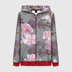 Толстовка на молнии женская САКУРА, цвет: 3D-красный