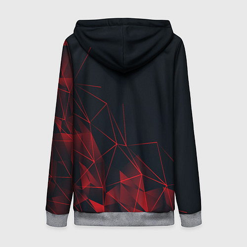 Женская толстовка на молнии RED STRIPES / 3D-Меланж – фото 2