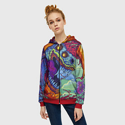 Толстовка на молнии женская HYPERBEAST, цвет: 3D-красный — фото 2