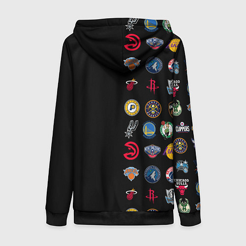 Женская толстовка на молнии NBA Team Logos 2 / 3D-Черный – фото 2