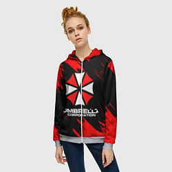 Толстовка на молнии женская Umbrella Corporation, цвет: 3D-меланж — фото 2