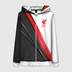 Толстовка на молнии женская Liverpool F C, цвет: 3D-белый