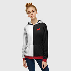 Толстовка на молнии женская Monokuma, цвет: 3D-красный — фото 2