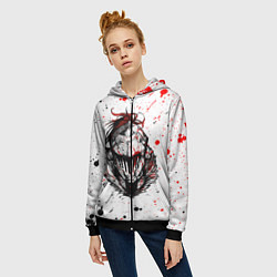 Толстовка на молнии женская УБИЙЦА ГОБЛИНОВ, цвет: 3D-черный — фото 2