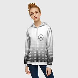 Толстовка на молнии женская Mercedes-Benz, цвет: 3D-белый — фото 2