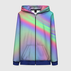 Толстовка на молнии женская Gradient vinyl, цвет: 3D-синий