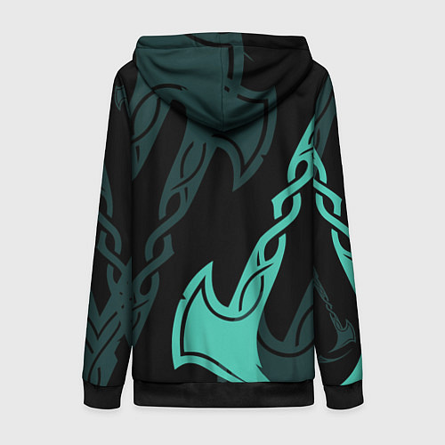 Женская толстовка на молнии ASSASSINS CREED VALHALLA / 3D-Черный – фото 2