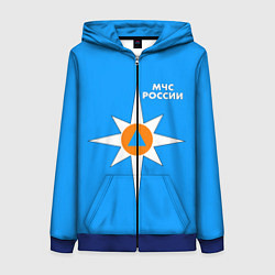 Толстовка на молнии женская МЧС России, цвет: 3D-синий