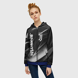 Толстовка на молнии женская JUVENTUS, цвет: 3D-синий — фото 2