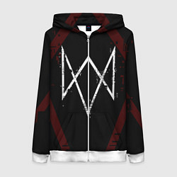 Толстовка на молнии женская WATCH DOGS LEGION, цвет: 3D-белый