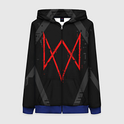 Толстовка на молнии женская WATCH DOGS LEGION, цвет: 3D-синий