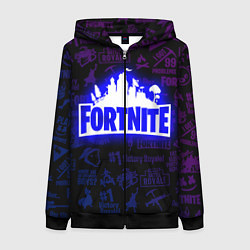 Толстовка на молнии женская FORTNITE, цвет: 3D-черный