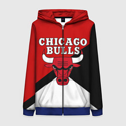 Толстовка на молнии женская CHICAGO BULLS, цвет: 3D-синий