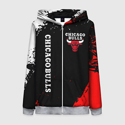 Толстовка на молнии женская CHICAGO BULLS, цвет: 3D-меланж